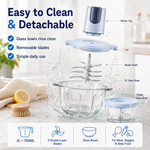 Dual Bowl Electric Food Processor | 2L + 700mL